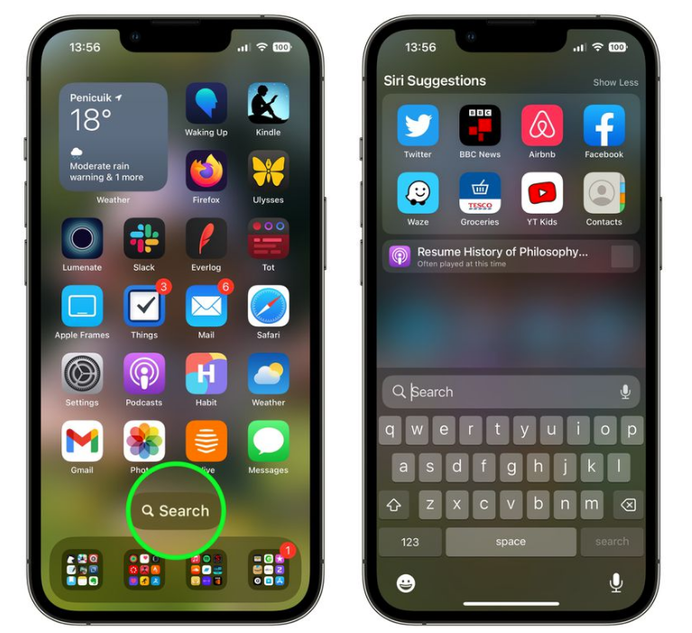 江陵苹果手机维修分享升级到 iOS 16 后，如何删除主屏幕上的搜索按钮 